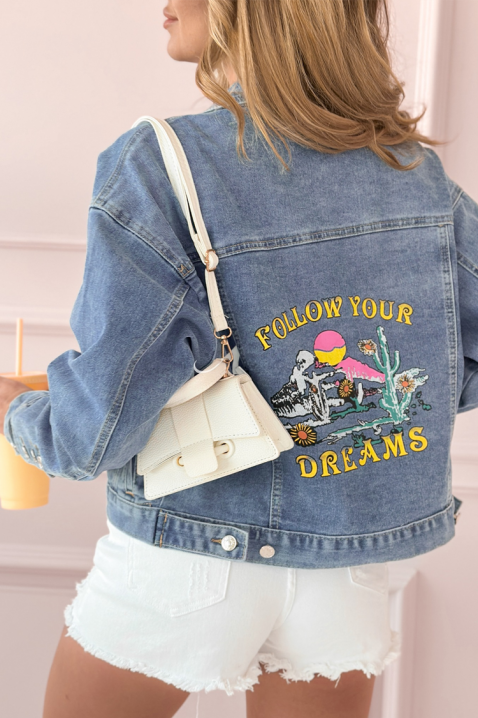 Τζιν μπουφάν MAKRAMENZA, Χρώμα: Γαλάζιο, IVET.EU - Εκπτώσεις έως -80%