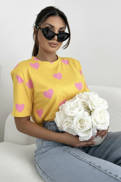 Κοντομάνικο μπλουζάκι ZABRENLA YELLOW, Χρώμα: κίτρινο, IVET.EU - Εκπτώσεις έως -80%