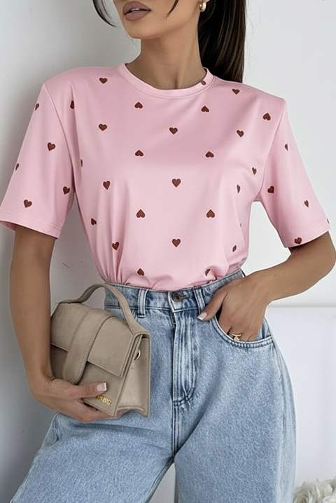 Κοντομάνικο μπλουζάκι VALELONDA PINK, Χρώμα: ροζ, IVET.EU - Εκπτώσεις έως -80%