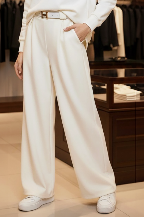 Παντελόνι AKSOLTA ECRU, Χρώμα: εκρού, IVET.EU - Εκπτώσεις έως -80%