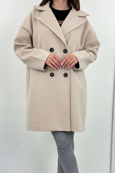 Παλτό AVRIORA BEIGE, Χρώμα: μπεζ, IVET.EU - Εκπτώσεις έως -80%