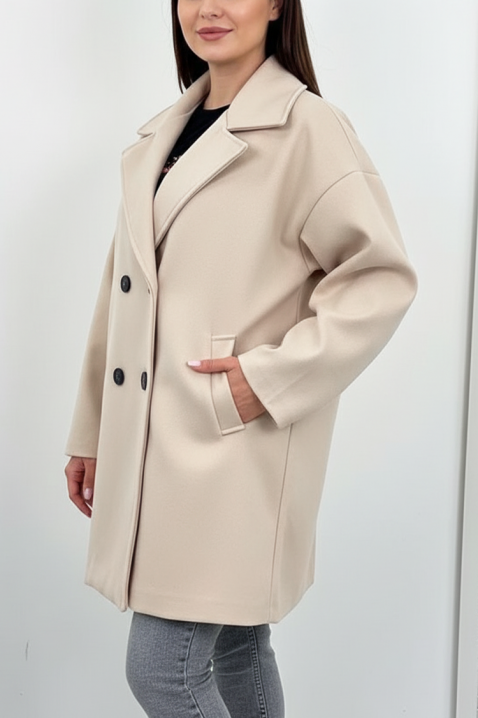 Παλτό AVRIORA BEIGE, Χρώμα: μπεζ, IVET.EU - Εκπτώσεις έως -80%