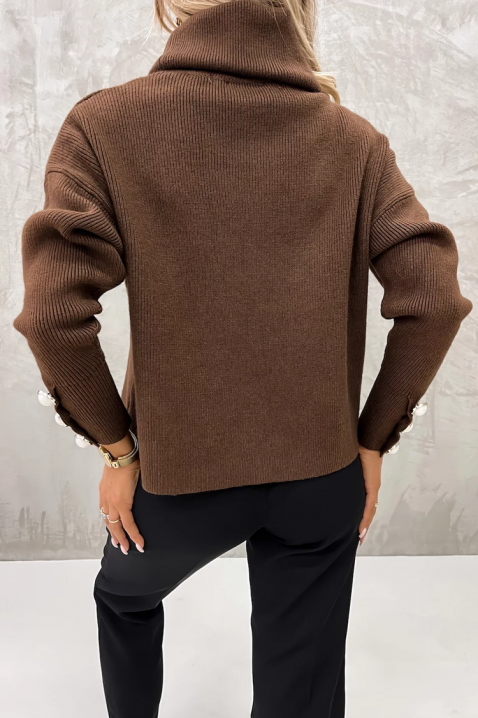 Πουλόβερ TENSILDA BROWN, Χρώμα: καφέ, IVET.EU - Εκπτώσεις έως -80%