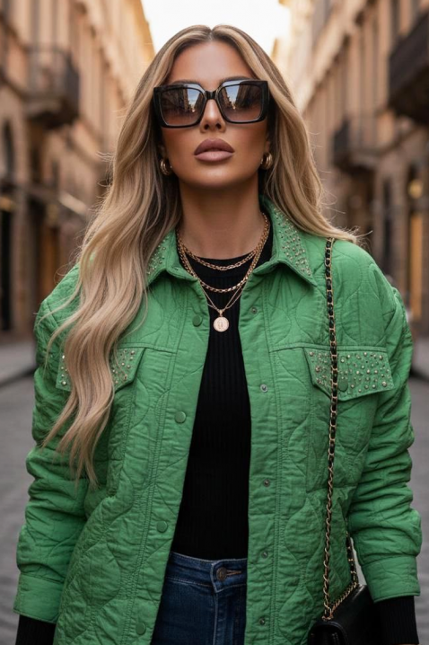 Μπουφάν PLORILDA GREEN, Χρώμα: πράσινο, IVET.EU - Εκπτώσεις έως -80%