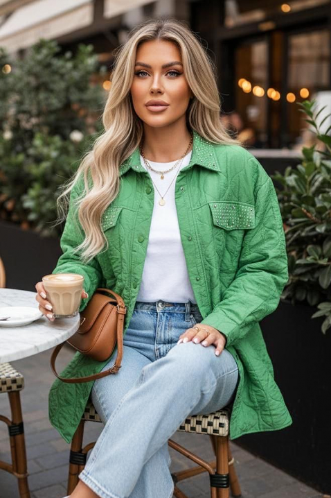 Μπουφάν PLORILDA GREEN, Χρώμα: πράσινο, IVET.EU - Εκπτώσεις έως -80%