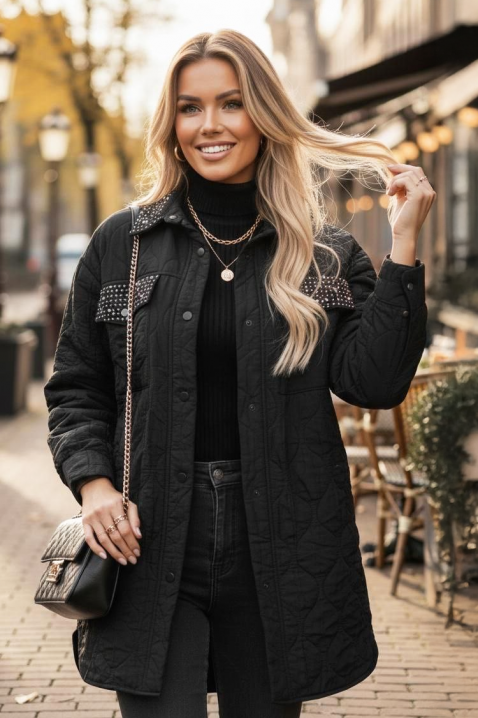 Μπουφάν PLORILDA BLACK, Χρώμα: μαύρο, IVET.EU - Εκπτώσεις έως -80%