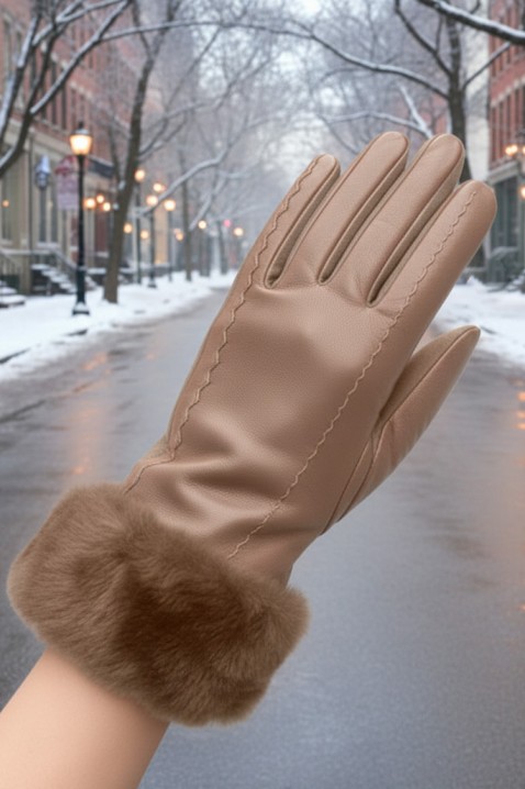 Γυναικεία γάντια POLIARZA BEIGE, Χρώμα: μπεζ, IVET.EU - Εκπτώσεις έως -80%