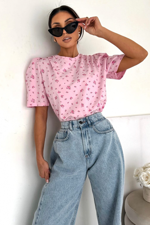 Κοντομάνικο μπλουζάκι DAFNILDA PINK, Χρώμα: ροζ, IVET.EU - Εκπτώσεις έως -80%