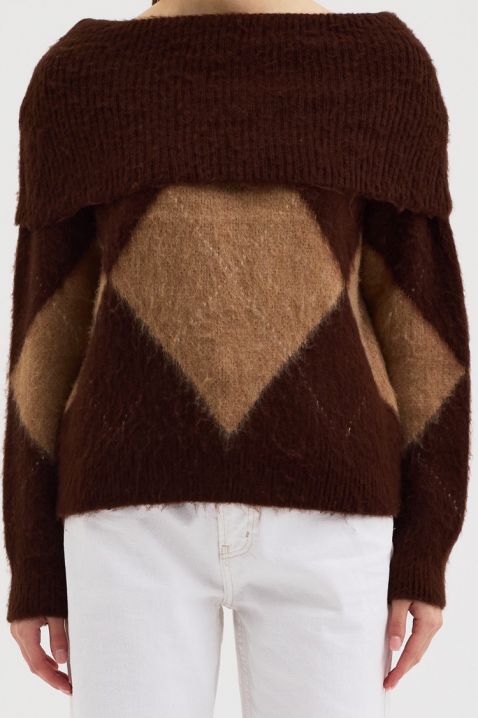 Πουλόβερ SEBRENDA BROWN, Χρώμα: καφέ, IVET.EU - Εκπτώσεις έως -80%