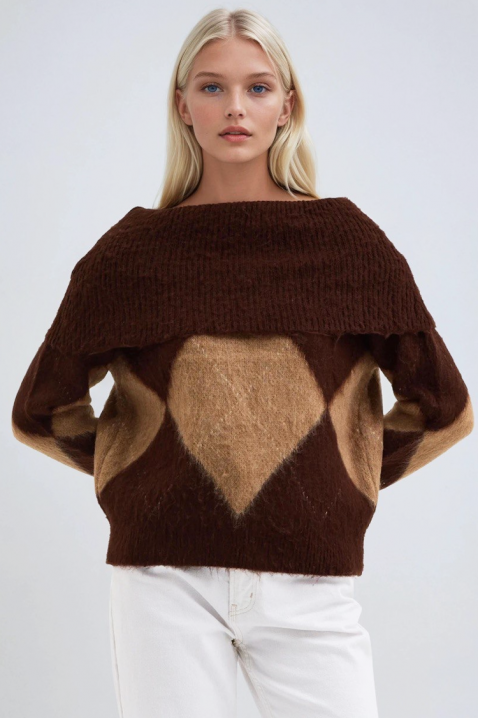Πουλόβερ SEBRENDA BROWN, Χρώμα: καφέ, IVET.EU - Εκπτώσεις έως -80%