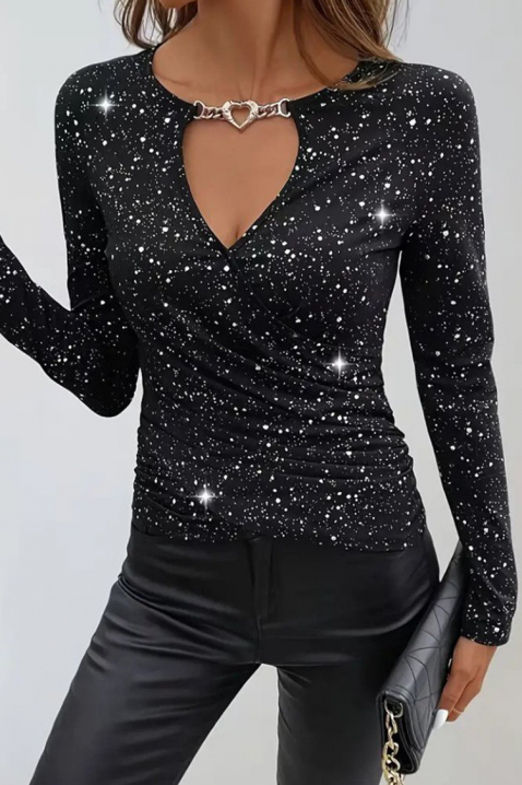 Γυναικεία μπλούζα AMOLZINA, Χρώμα: μαύρο, IVET.EU - Εκπτώσεις έως -80%