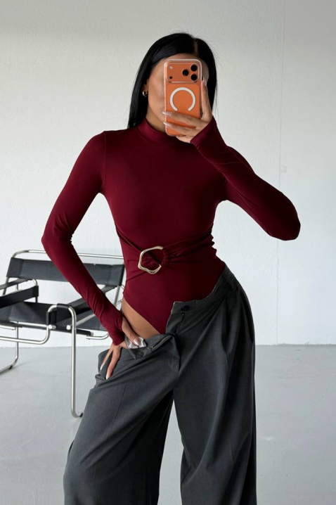 Κορμάκι - μπλούζα TEMINSA BORDO, Χρώμα: μπορντό, IVET.EU - Εκπτώσεις έως -80%