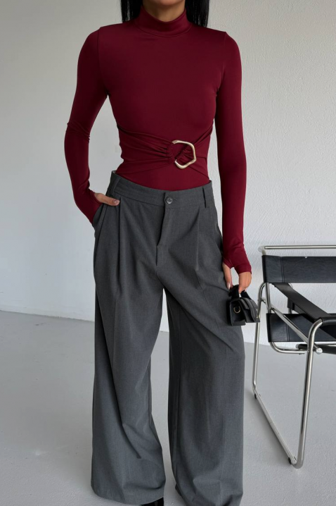 Κορμάκι - μπλούζα TEMINSA BORDO, Χρώμα: μπορντό, IVET.EU - Εκπτώσεις έως -80%