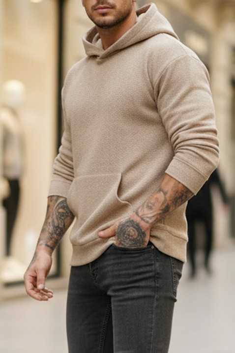 Ανδρικό φούτερ MINREFO, Χρώμα: μπεζ, IVET.EU - Εκπτώσεις έως -80%