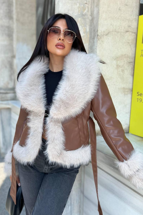 Μπουφάν HUDILZA CAMEL, Χρώμα: ανοιχτό καφέ, IVET.EU - Εκπτώσεις έως -80%