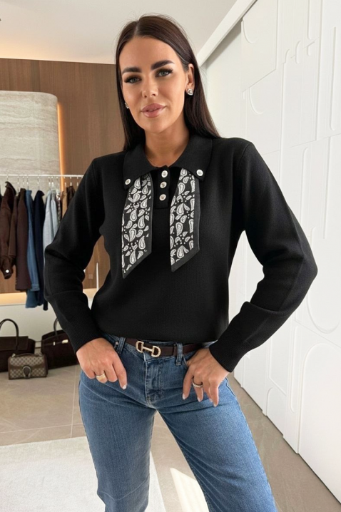 Πουλόβερ OLEGORA BLACK, Χρώμα: μαύρο, IVET.EU - Εκπτώσεις έως -80%