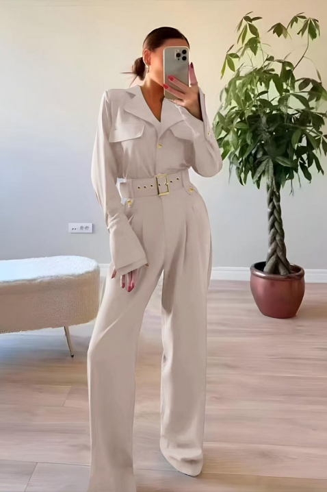 Ολόσωμη φόρμα KOROLTA ECRU, Χρώμα: εκρού, IVET.EU - Εκπτώσεις έως -80%