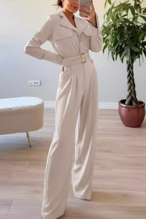 Ολόσωμη φόρμα KOROLTA ECRU, Χρώμα: εκρού, IVET.EU - Εκπτώσεις έως -80%