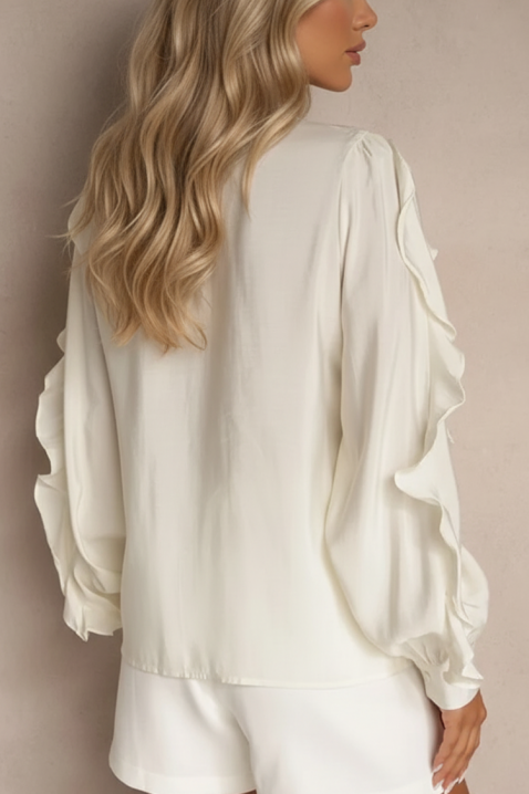 Γυναικείο πουκάμισο VOLANDA ECRU, Χρώμα: εκρού, IVET.EU - Εκπτώσεις έως -80%