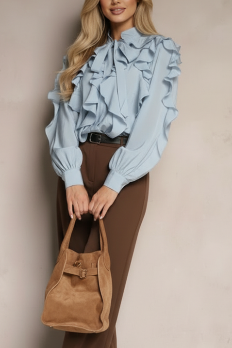 Γυναικείο πουκάμισο VOLANDA SKY, Χρώμα: Γαλάζιο, IVET.EU - Εκπτώσεις έως -80%