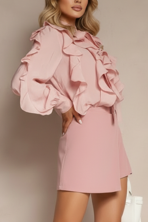 Γυναικείο πουκάμισο VOLANDA PUDRA, Χρώμα: πούδρα, IVET.EU - Εκπτώσεις έως -80%