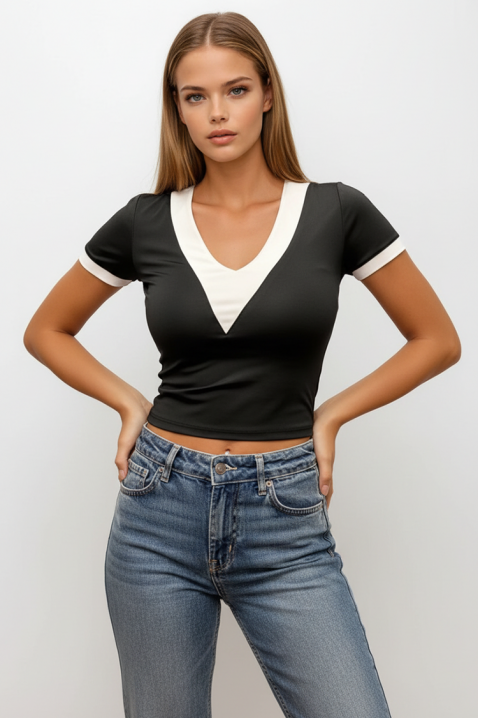 Κοντομάνικο μπλουζάκι VANFORA BLACK, Χρώμα: μαύρο, IVET.EU - Εκπτώσεις έως -80%