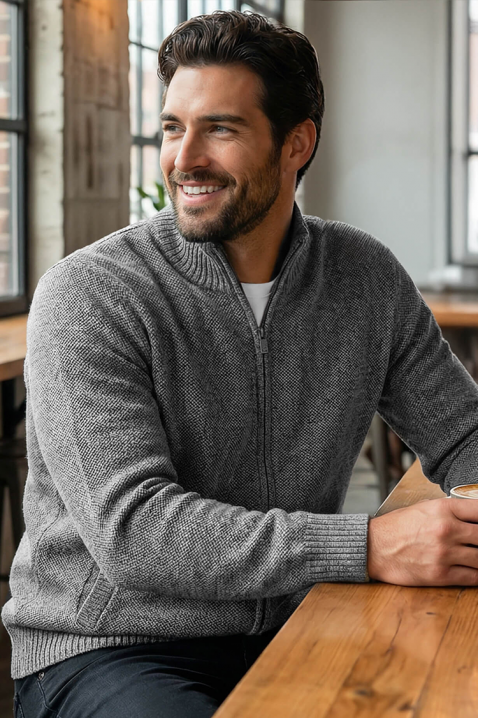 Ανδρική ζακέτα TIMBO GRAFIT, Χρώμα: γραφίτης, IVET.EU - Εκπτώσεις έως -80%