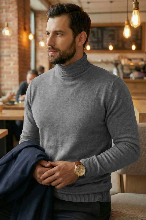 Ανδρικό πουλόβερ BENZEMO GREY, Χρώμα: γκρι, IVET.EU - Εκπτώσεις έως -80%