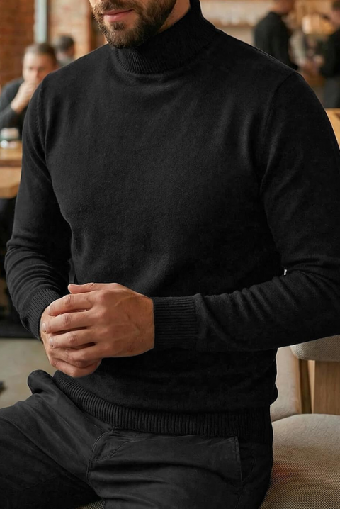 Ανδρικό πουλόβερ BENZEMO BLACK, Χρώμα: μαύρο, IVET.EU - Εκπτώσεις έως -80%