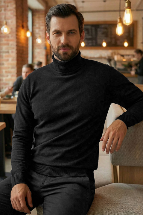 Ανδρικό πουλόβερ BENZEMO BLACK, Χρώμα: μαύρο, IVET.EU - Εκπτώσεις έως -80%