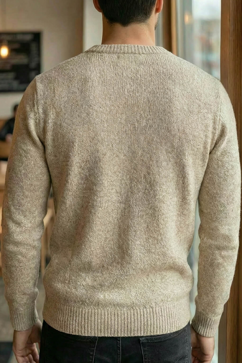 Ανδρικό πουλόβερ KARELDO BEIGE, Χρώμα: μπεζ, IVET.EU - Εκπτώσεις έως -80%