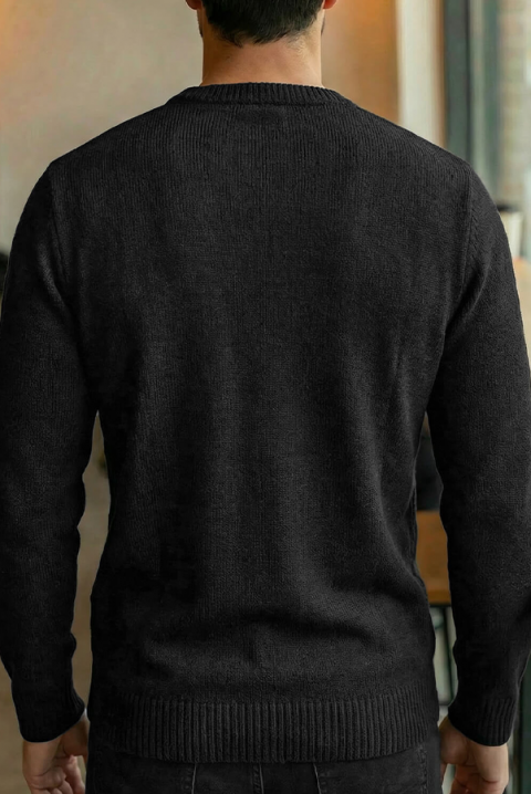 Ανδρικό πουλόβερ KARELDO BLACK, Χρώμα: μαύρο, IVET.EU - Εκπτώσεις έως -80%