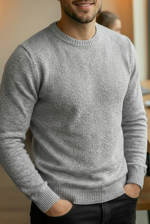 Ανδρικό πουλόβερ KARELDO GREY, Χρώμα: γκρι, IVET.EU - Εκπτώσεις έως -80%