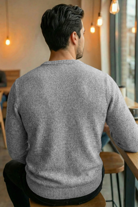 Ανδρικό πουλόβερ KARELDO GREY, Χρώμα: γκρι, IVET.EU - Εκπτώσεις έως -80%