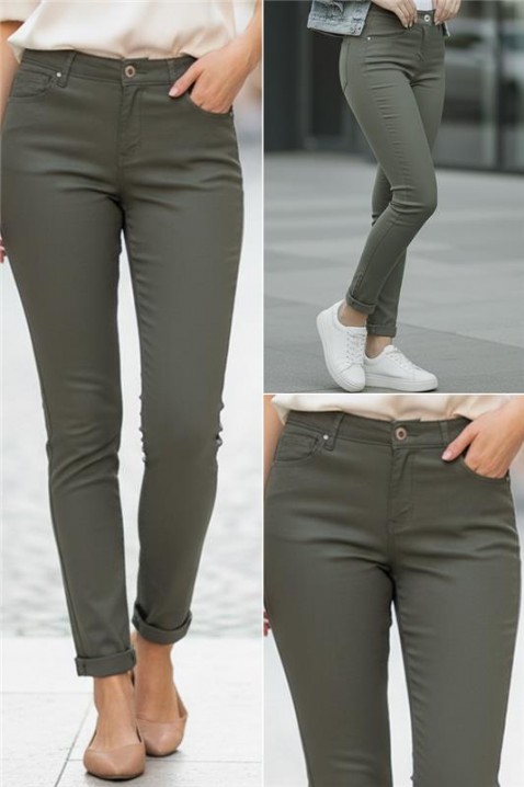 Παντελόνι GAVRENDA, Χρώμα: χακί, IVET.EU - Εκπτώσεις έως -80%