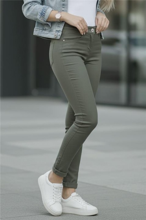 Παντελόνι GAVRENDA, Χρώμα: χακί, IVET.EU - Εκπτώσεις έως -80%