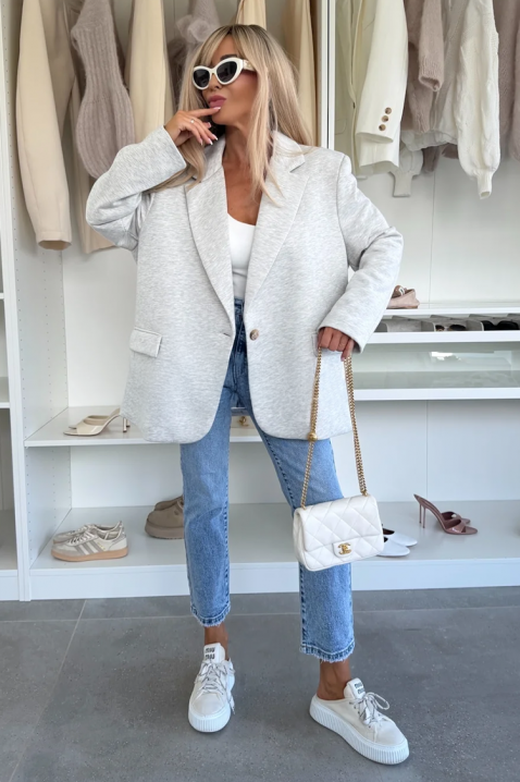 Σακάκι COACHELZA LIGHT GREY, Χρώμα: ανοιχτό γκρι, IVET.EU - Εκπτώσεις έως -80%