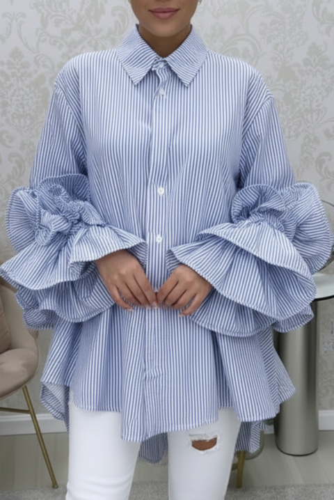 Γυναικείο πουκάμισο BRENILGA SKY, Χρώμα: Γαλάζιο, IVET.EU - Εκπτώσεις έως -80%