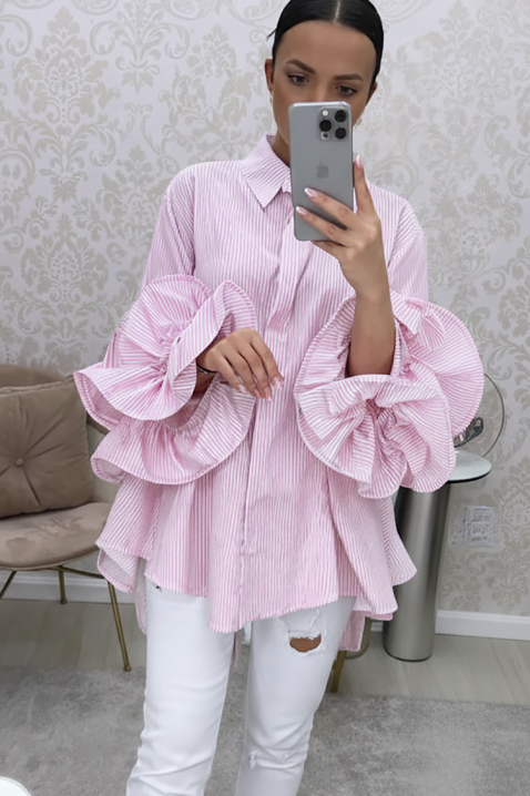 Γυναικείο πουκάμισο BRENILGA PINK, Χρώμα: ροζ, IVET.EU - Εκπτώσεις έως -80%