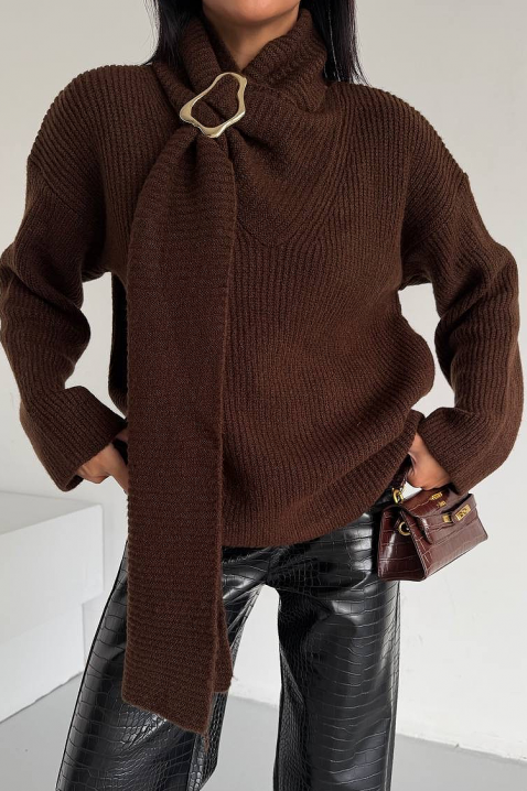 Πουλόβερ MIKONZA BROWN, Χρώμα: καφέ, IVET.EU - Εκπτώσεις έως -80%