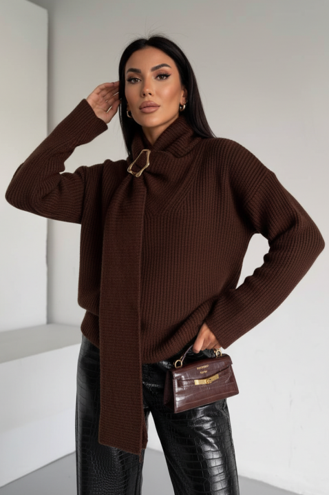 Πουλόβερ MIKONZA BROWN, Χρώμα: καφέ, IVET.EU - Εκπτώσεις έως -80%