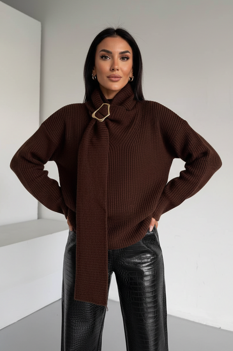 Πουλόβερ MIKONZA BROWN, Χρώμα: καφέ, IVET.EU - Εκπτώσεις έως -80%