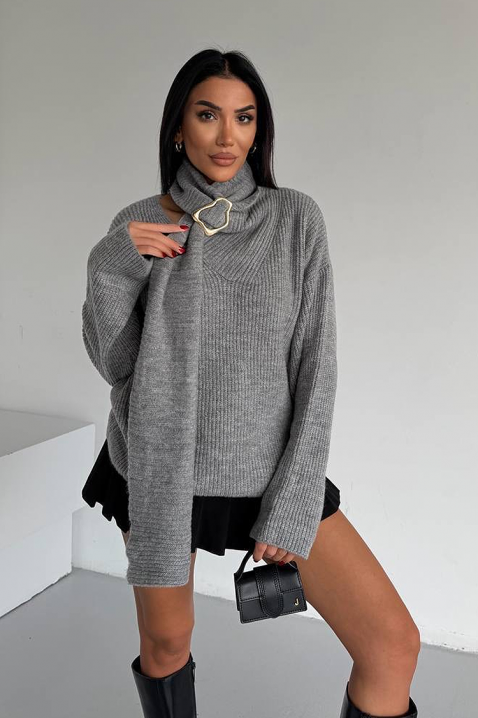 Πουλόβερ MIKONZA GREY, Χρώμα: γκρι, IVET.EU - Εκπτώσεις έως -80%