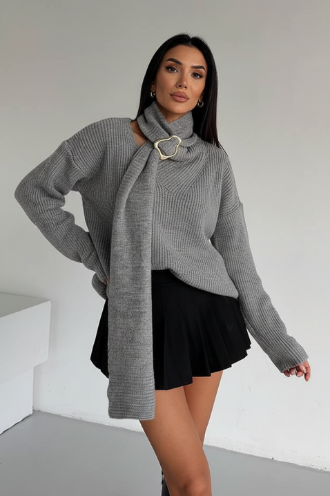 Πουλόβερ MIKONZA GREY, Χρώμα: γκρι, IVET.EU - Εκπτώσεις έως -80%