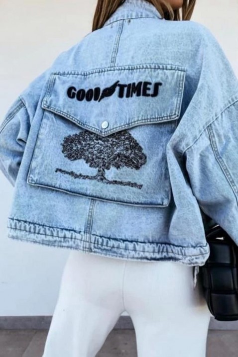 Τζιν μπουφάν TANVELZA BLUE, Χρώμα: μπλε, IVET.EU - Εκπτώσεις έως -80%