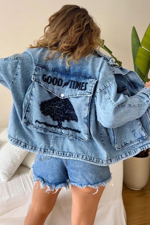 Τζιν μπουφάν TANVELZA BLUE, Χρώμα: μπλε, IVET.EU - Εκπτώσεις έως -80%