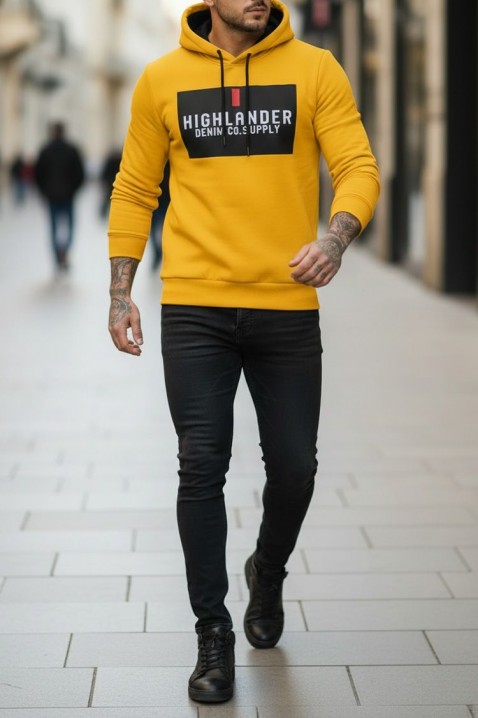 Ανδρικό φούτερ MEFRIDO YELLOW, Χρώμα: κίτρινο, IVET.EU - Εκπτώσεις έως -80%