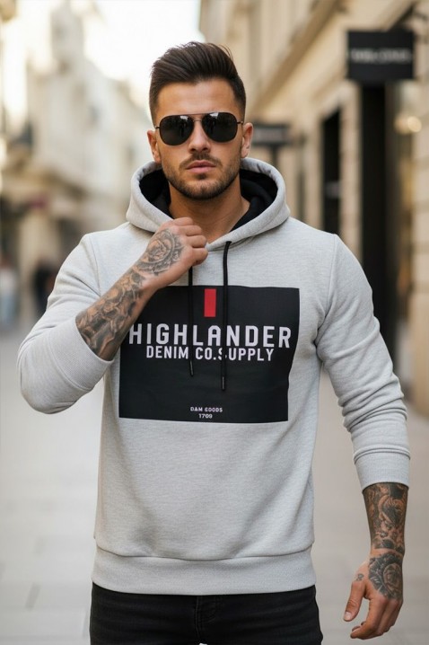 Ανδρικό φούτερ MEFRIDO GREY, Χρώμα: ανοιχτό γκρι, IVET.EU - Εκπτώσεις έως -80%