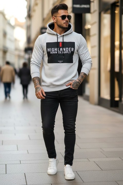 Ανδρικό φούτερ MEFRIDO GREY, Χρώμα: ανοιχτό γκρι, IVET.EU - Εκπτώσεις έως -80%