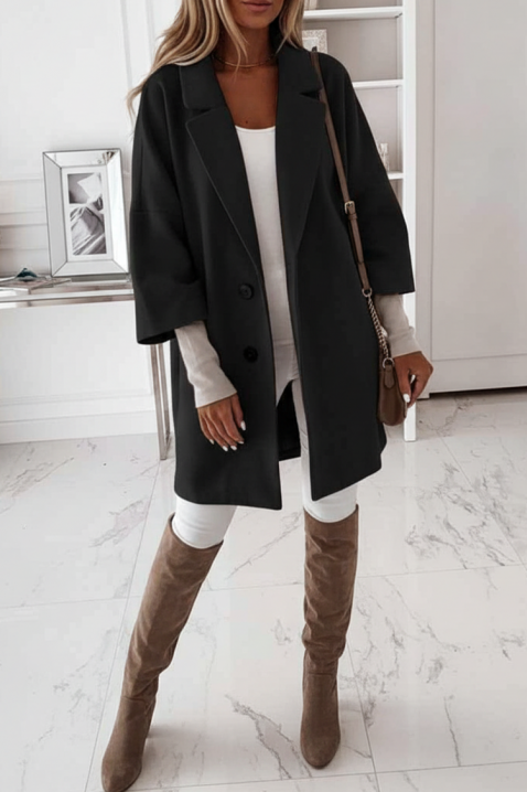 Παλτό OLFONJA BLACK, Χρώμα: μαύρο, IVET.EU - Εκπτώσεις έως -80%